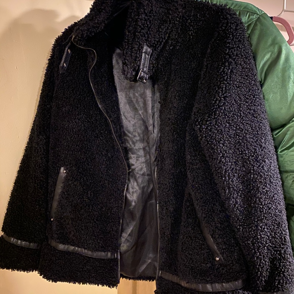 Steve Madden teddy jacket size medium black